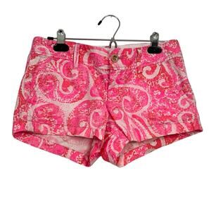 Lilly Pulitzer The Walsh Shorts Pink Paisley Womens 2 Summer Beachy Barbie Core